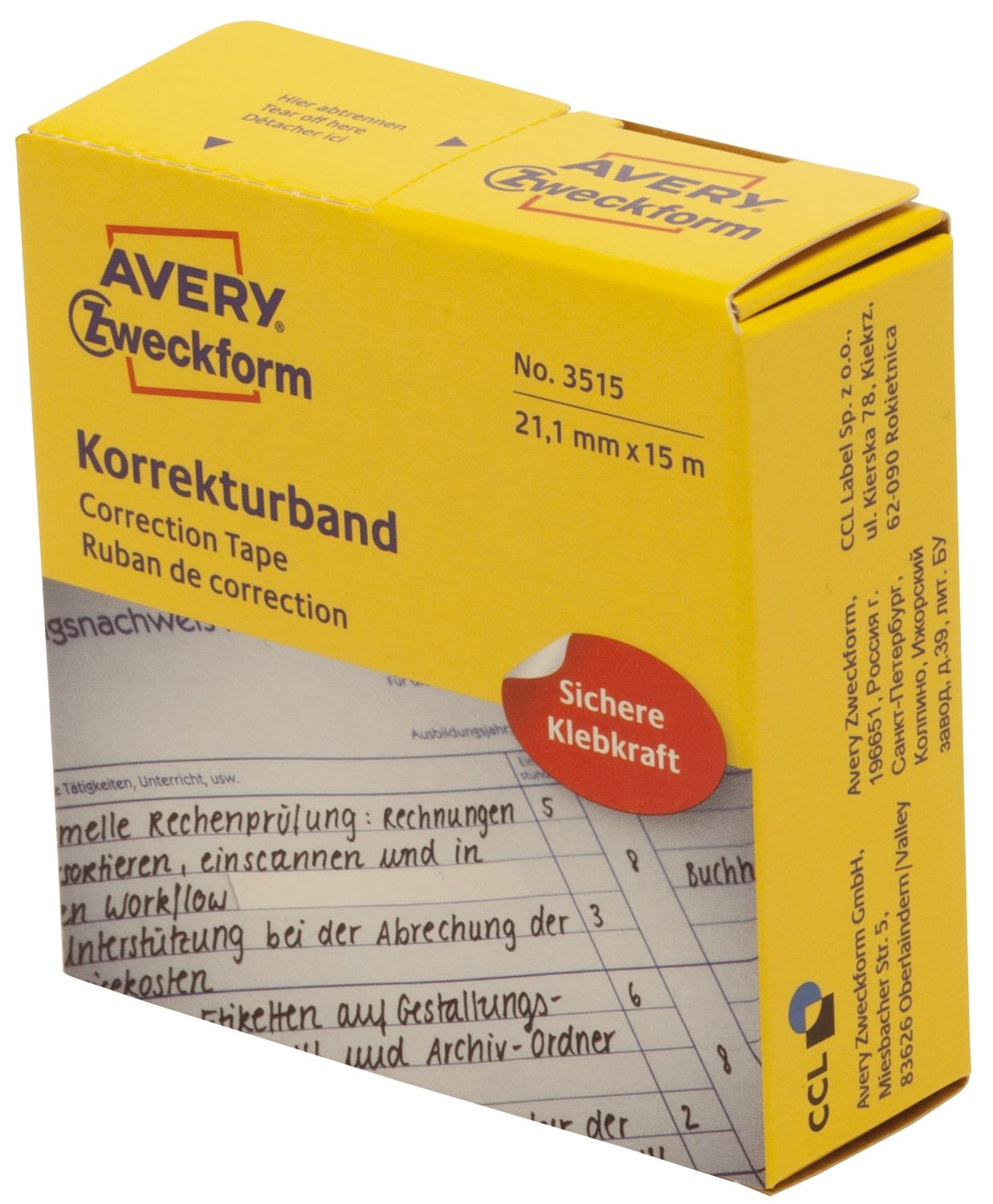3515 Korrekturbänder - 21,1 mm x 15 m, weiß 3515 Korrekturbänder - 21,1 mm x 15 m, weiß