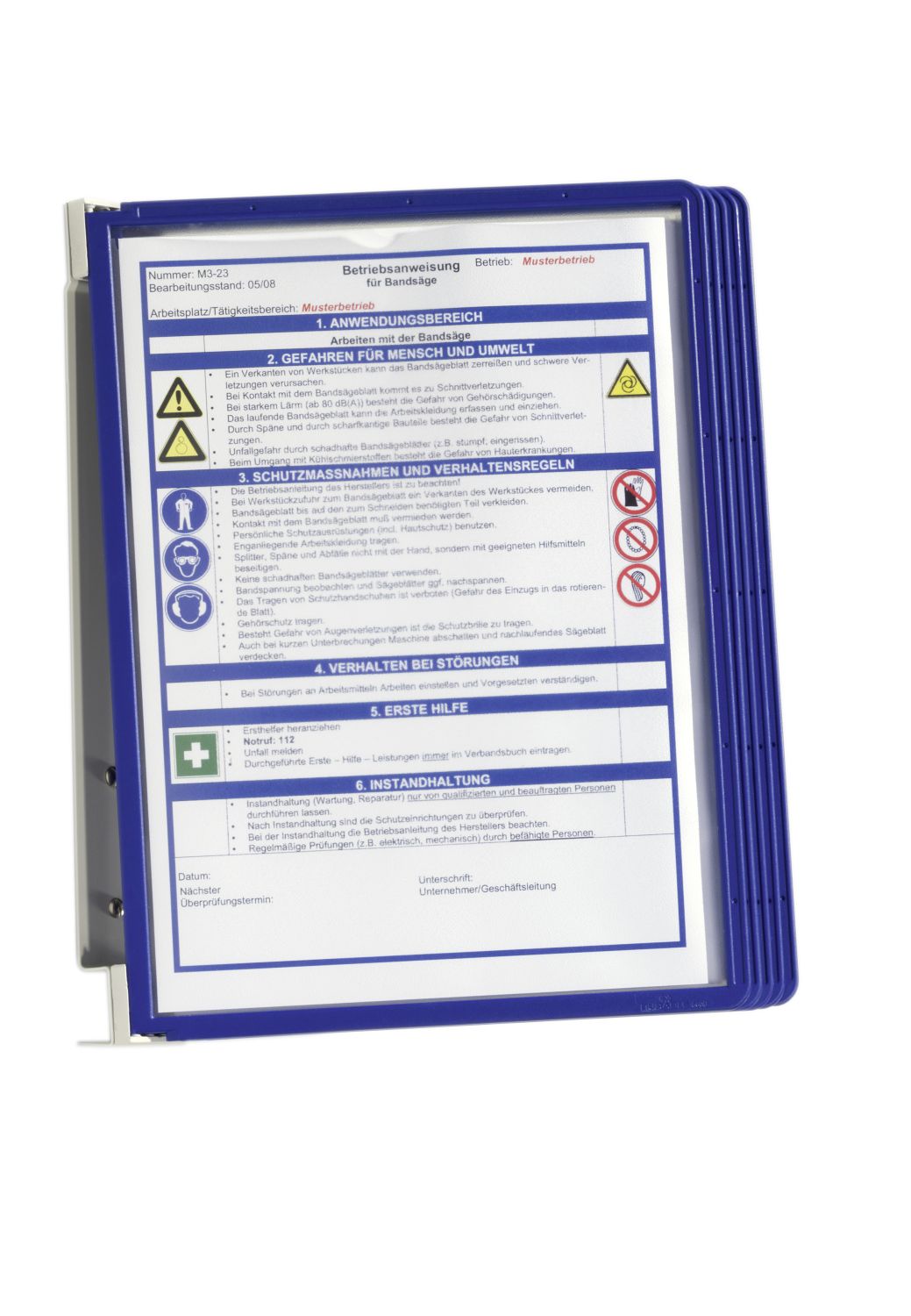 Sichttafelsystem VARIO® WALL 5 - Wandset, 5 Sichttafeln A4, dunkelblau Sichttafelsystem VARIO® WALL 5 - Wandset, 5 Sichttafeln A4, dunkelblau