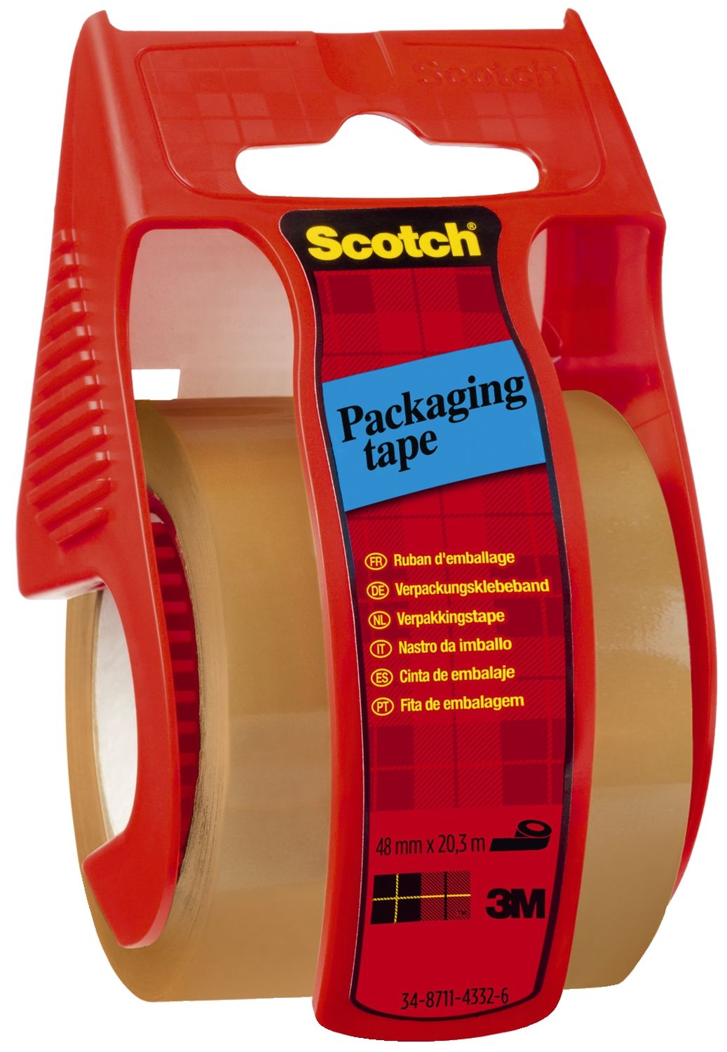 Verpackungsklebeband im Handabroller, 20m x 50mm, braun Verpackungsklebeband im Handabroller, 20m x 50mm, braun