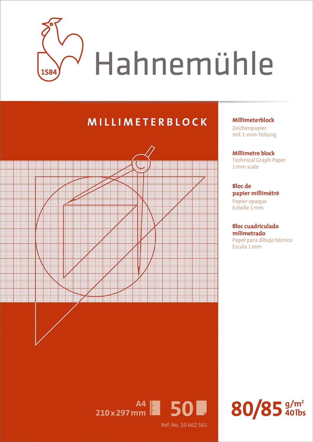 Millimeter - Block 50 Blatt, A4, 80 g/qm Millimeter - Block 50 Blatt, A4, 80 g/qm