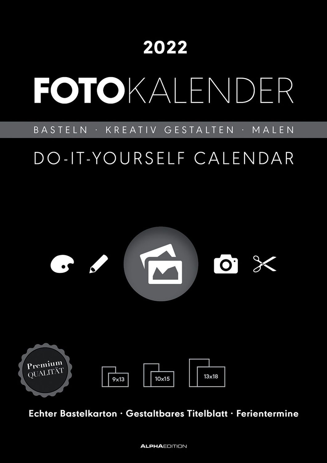 Bastelkalender - 21 x 29,7 cm, schwarz Bastelkalender - 21 x 29,7 cm, schwarz