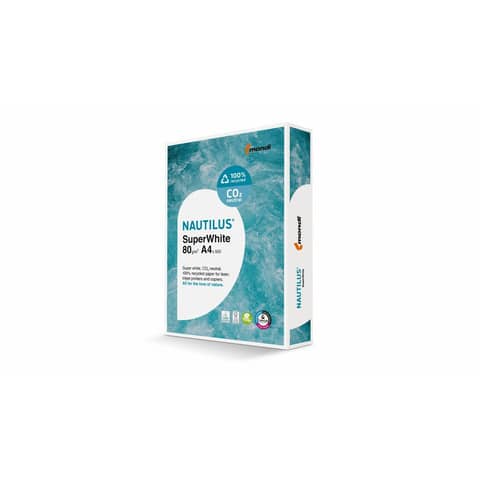 Kopierpapier NAUTILUS® SuperWhite 801127A80S, DIN A4, 80g/m²,  weiß, 500 Blatt