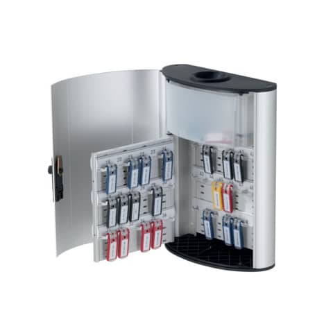 Schlüsselkasten Durable Key Box Plus 196823, mit 54 Haken, 31 x 43 x 12,5 cm, mit Zahlenschloss, silber