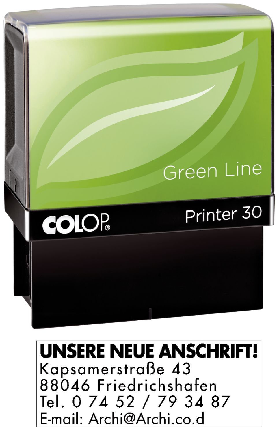 Printer 30 Green Line - max . 5 Zeilen, 18 x 47 mm