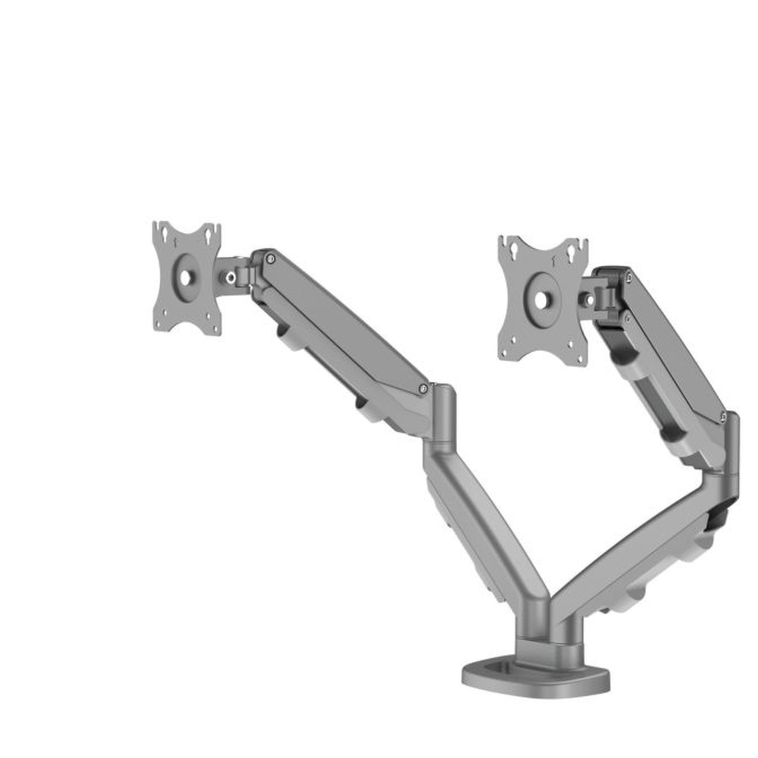 Eppa Series Doppel-Monitorarm - silber, 8 kg, Klemme oder Kabeldurchführung Eppa Series Doppel-Monitorarm - silber, 8 kg, Klemme oder Kabeldurchführung