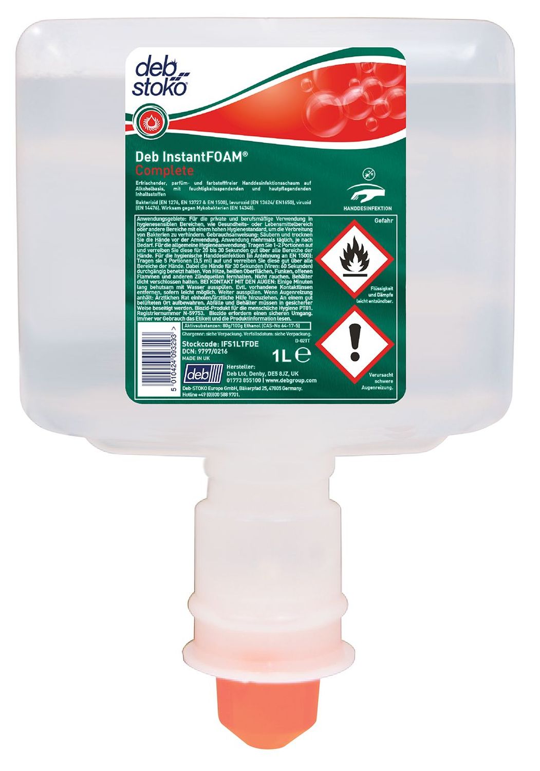 Handdesinfektion InstantFOAM® Complete, 1 Liter Handdesinfektion InstantFOAM® Complete, 1 Liter