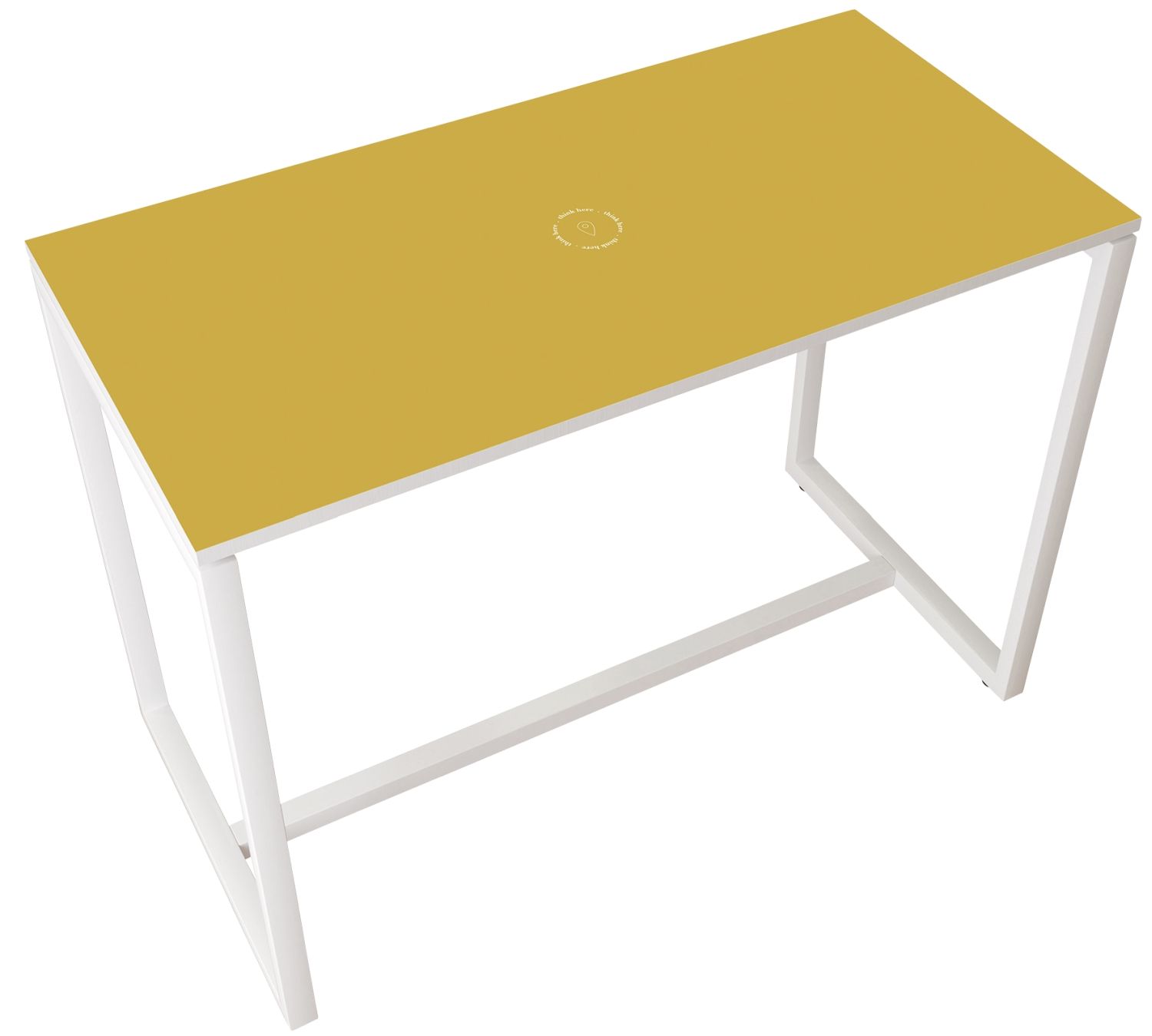 Stehtisch EasyDesk - 150 x 110 x 75 cm, weiß/gelb