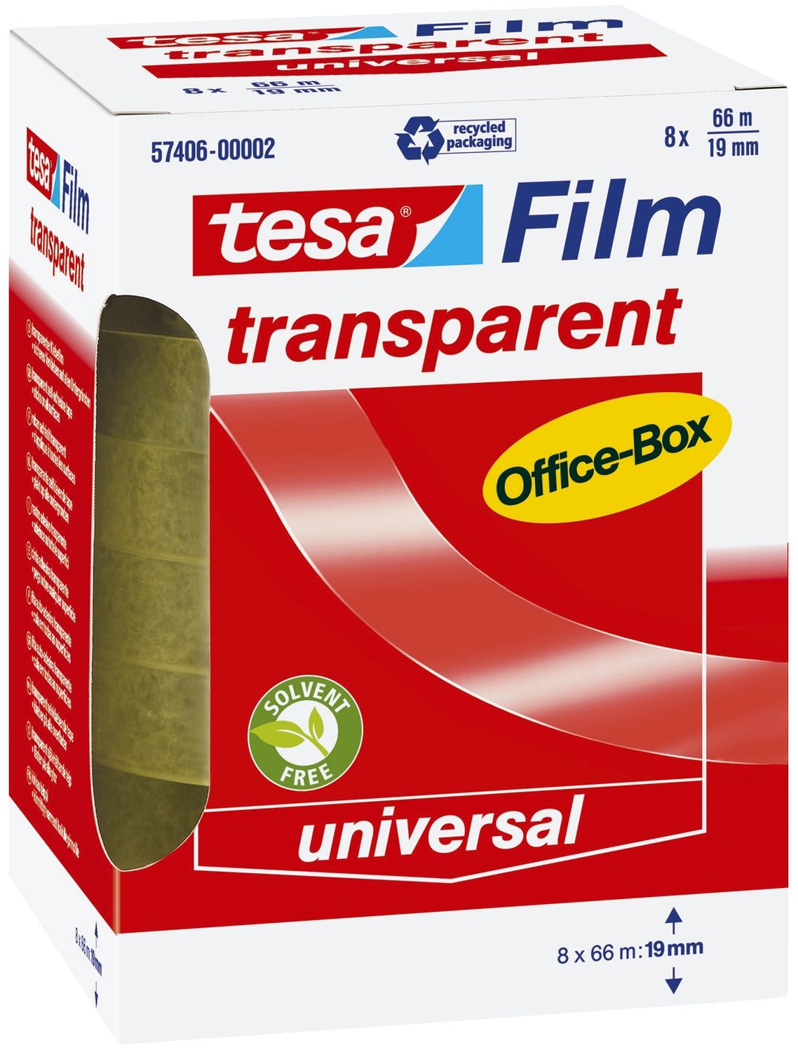 Klebefilm Office Box - transparent, 19 mm x 66 m, 8 Rollen