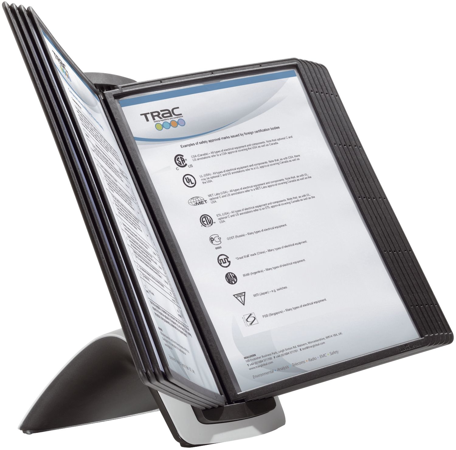 Sichttafelsystem SHERPA® style table 10 - mit 10 Sichttafeln A4, schwarz/grau Sichttafelsystem SHERPA® style table 10 - mit 10 Sichttafeln A4, schwarz/grau