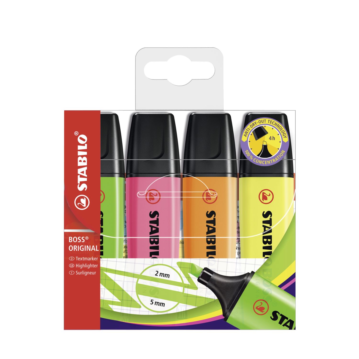 Textmarker - BOSS ORIGINAL - 4er Pack - gelb, orange, grün, pink Textmarker - BOSS ORIGINAL - 4er Pack - gelb, orange, grün, pink