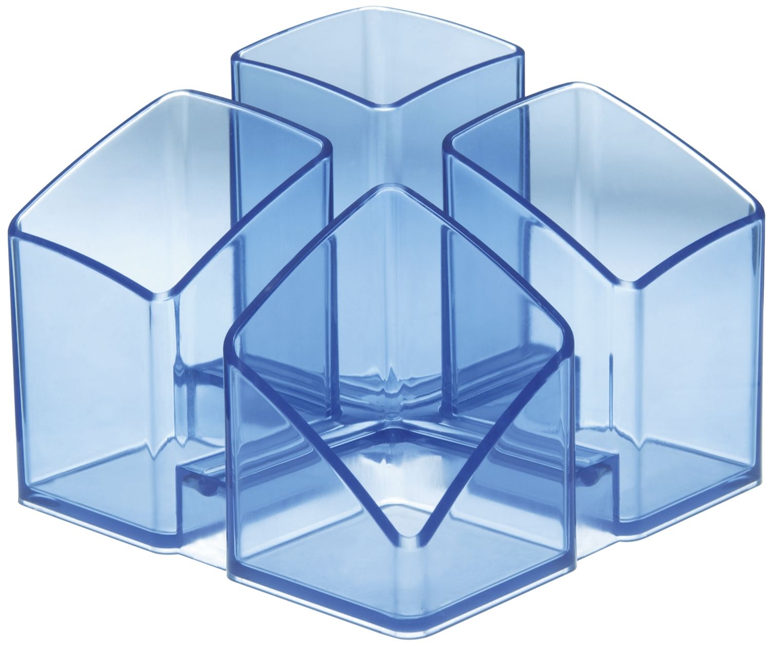 Schreibtisch-Köcher SCALA - 4 Fächern, transparent-blau Schreibtisch-Köcher SCALA - 4 Fächern, transparent-blau