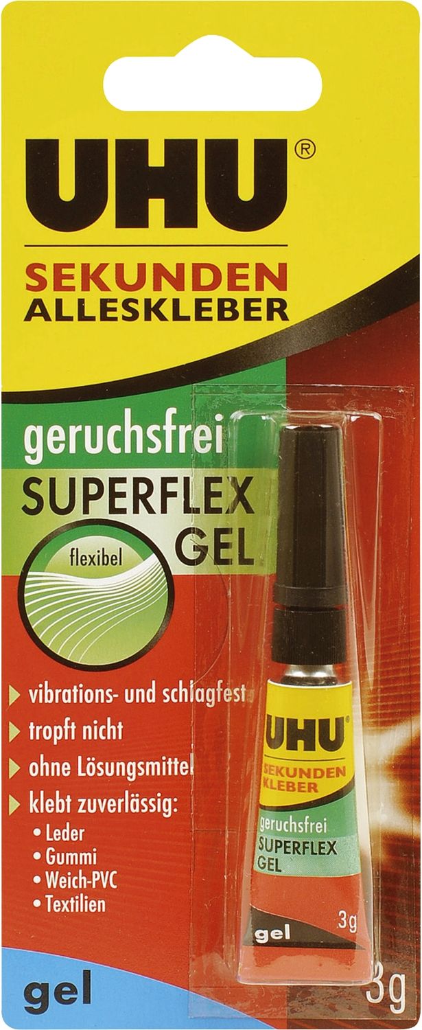 Sekundenkleber SUPERFLEX GEL - 3 g, geruchsfrei Sekundenkleber SUPERFLEX GEL - 3 g, geruchsfrei
