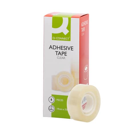 Klebeband Q-Connect KF27013, 19 mm x 33 m, 8 Rollen