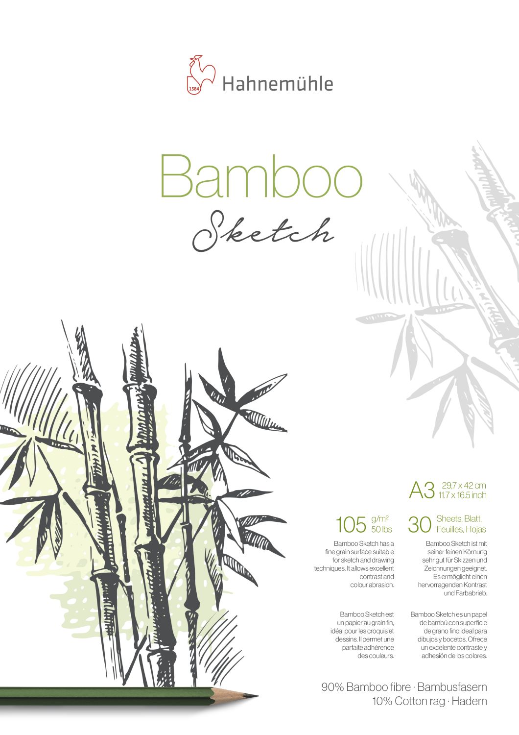 Skizzenblock Bamboo - A3, 105 g/qm, 30 Blatt Skizzenblock Bamboo - A3, 105 g/qm, 30 Blatt