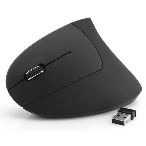 Maus MediaRange MROS233, für Linkshänder, kabellos, 6 Tasten, 1.600 dpi, schwarz