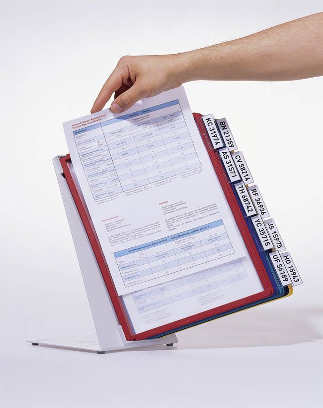 Sichttafelsystem VARIO® TABLE 10 - Tischständer, 10 Sichttafeln A4, sortiert Sichttafelsystem VARIO® TABLE 10 - Tischständer, 10 Sichttafeln A4, sortiert