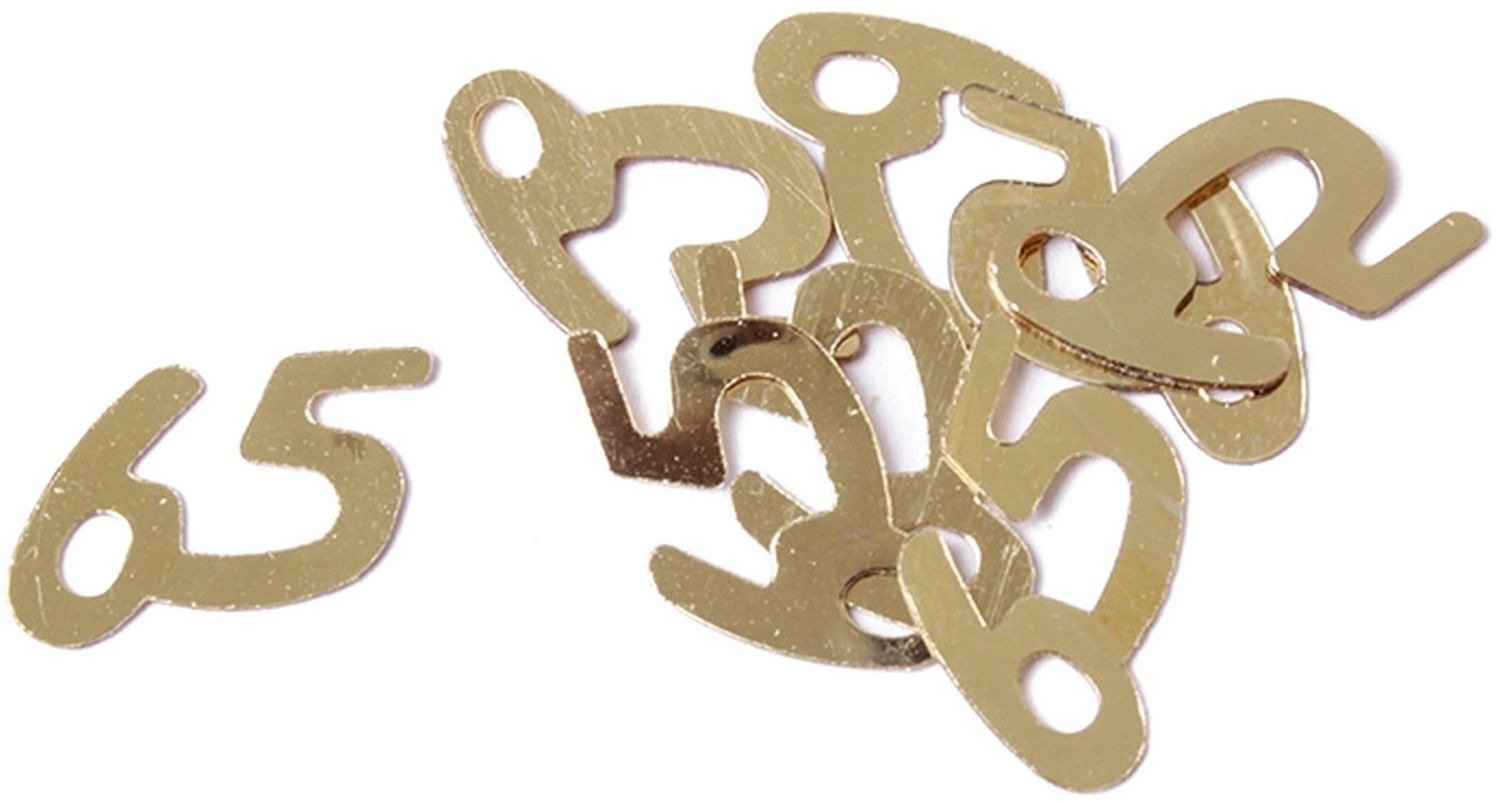Konfetti Zahl 65 - 10 g, ca. 15 mm, gold Konfetti Zahl 65 - 10 g, ca. 15 mm, gold