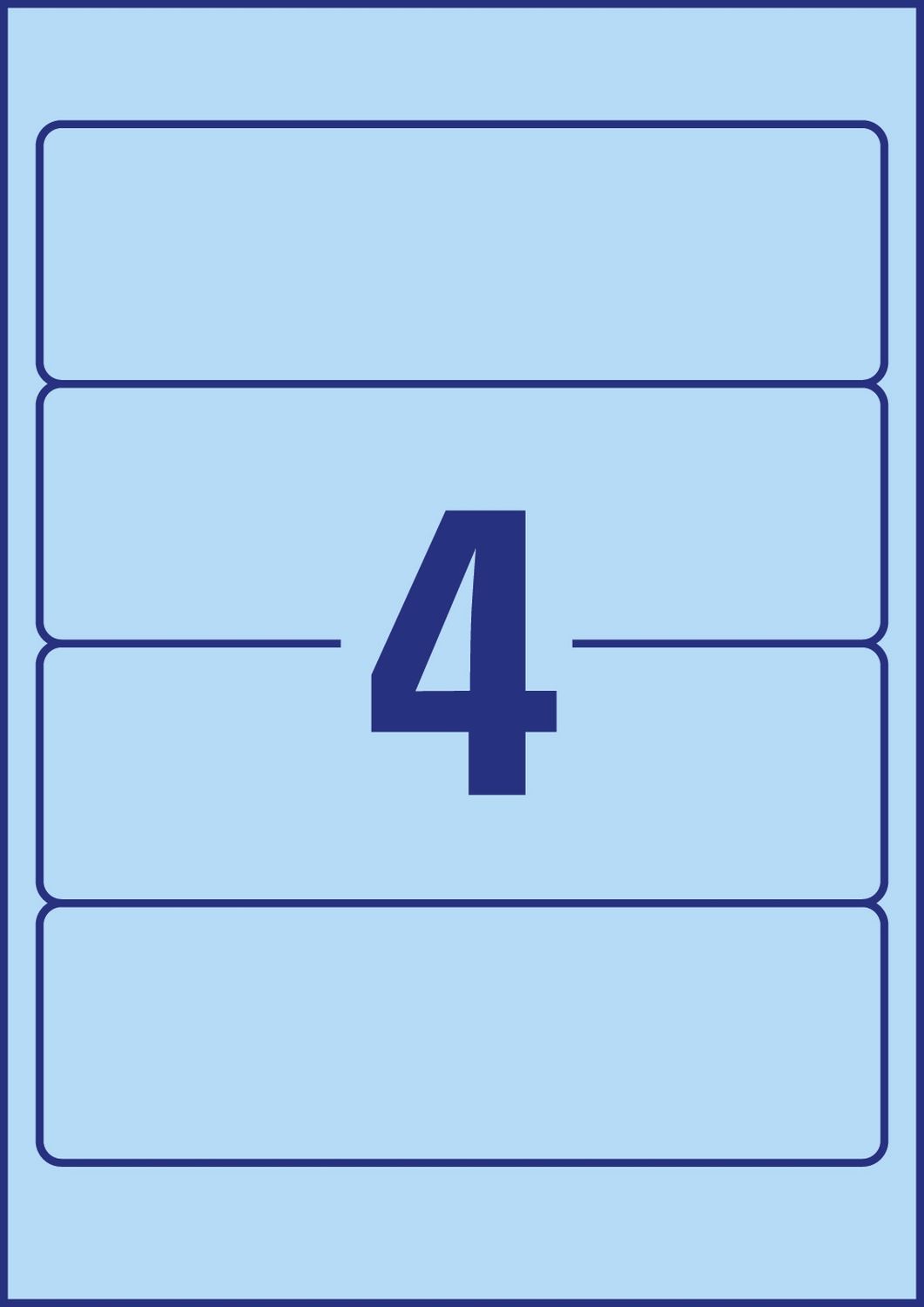 Rückenschilder farbig Avery Zweckform L4767-20 PC-beschriftbar, breit/kurz 61 x 192 mm, 20 Bogen/80 Etiketten, blau