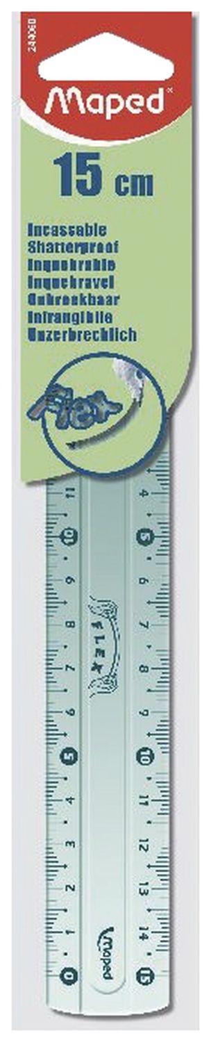 Flachlineal Flex, - 15 cm, aus Kunststoff, bruchfest Flachlineal Flex, - 15 cm, aus Kunststoff, bruchfest