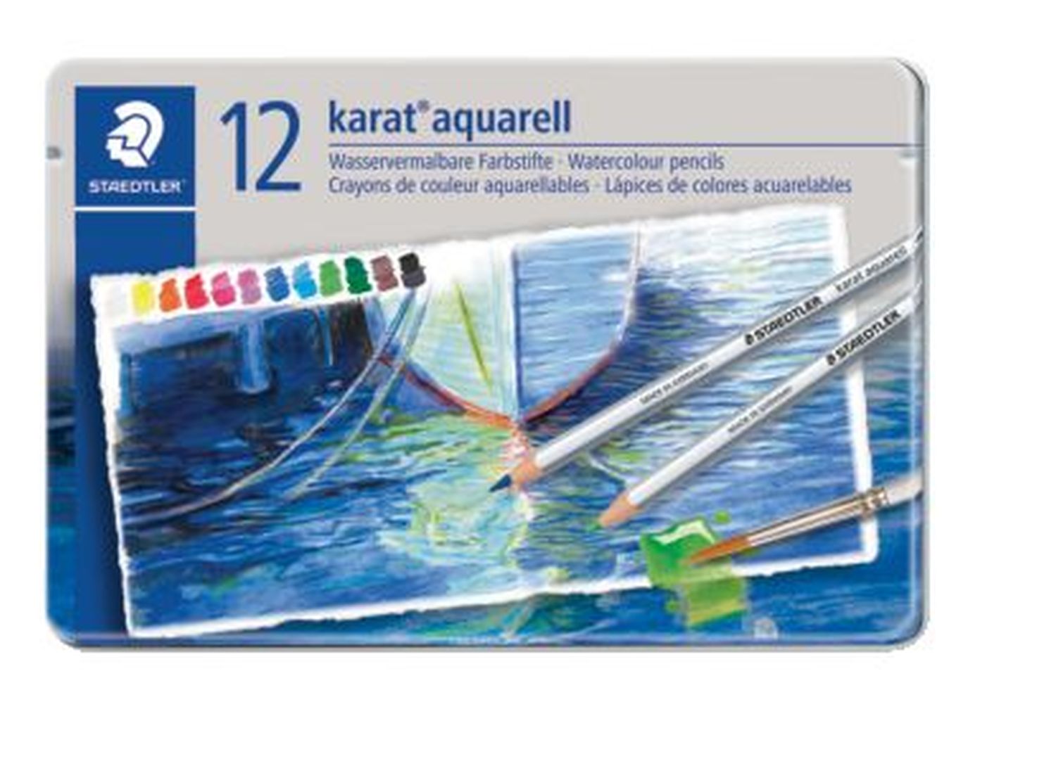 Aquarellstift karat® - 3 mm, Metalletui mit 12 Farben, sortiert Aquarellstift karat® - 3 mm, Metalletui mit 12 Farben, sortiert