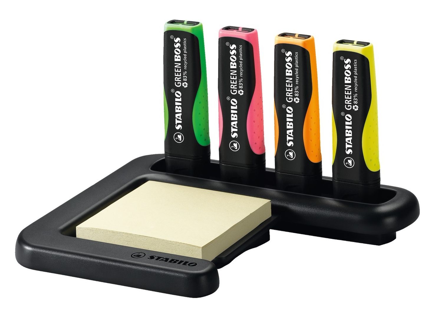 Umweltfreundlicher Textmarker - GREEN BOSS - 4er Tischset - grün, rosa, orange, gelb Umweltfreundlicher Textmarker - GREEN BOSS - 4er Tischset - grün, rosa, orange, gelb