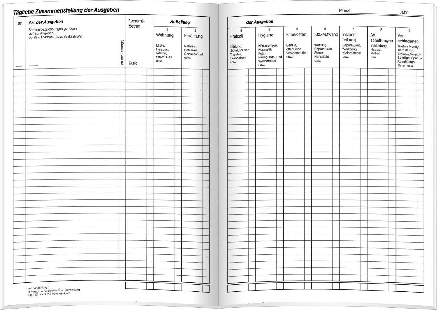 Haushaltsbuch - 40 Seiten, A5