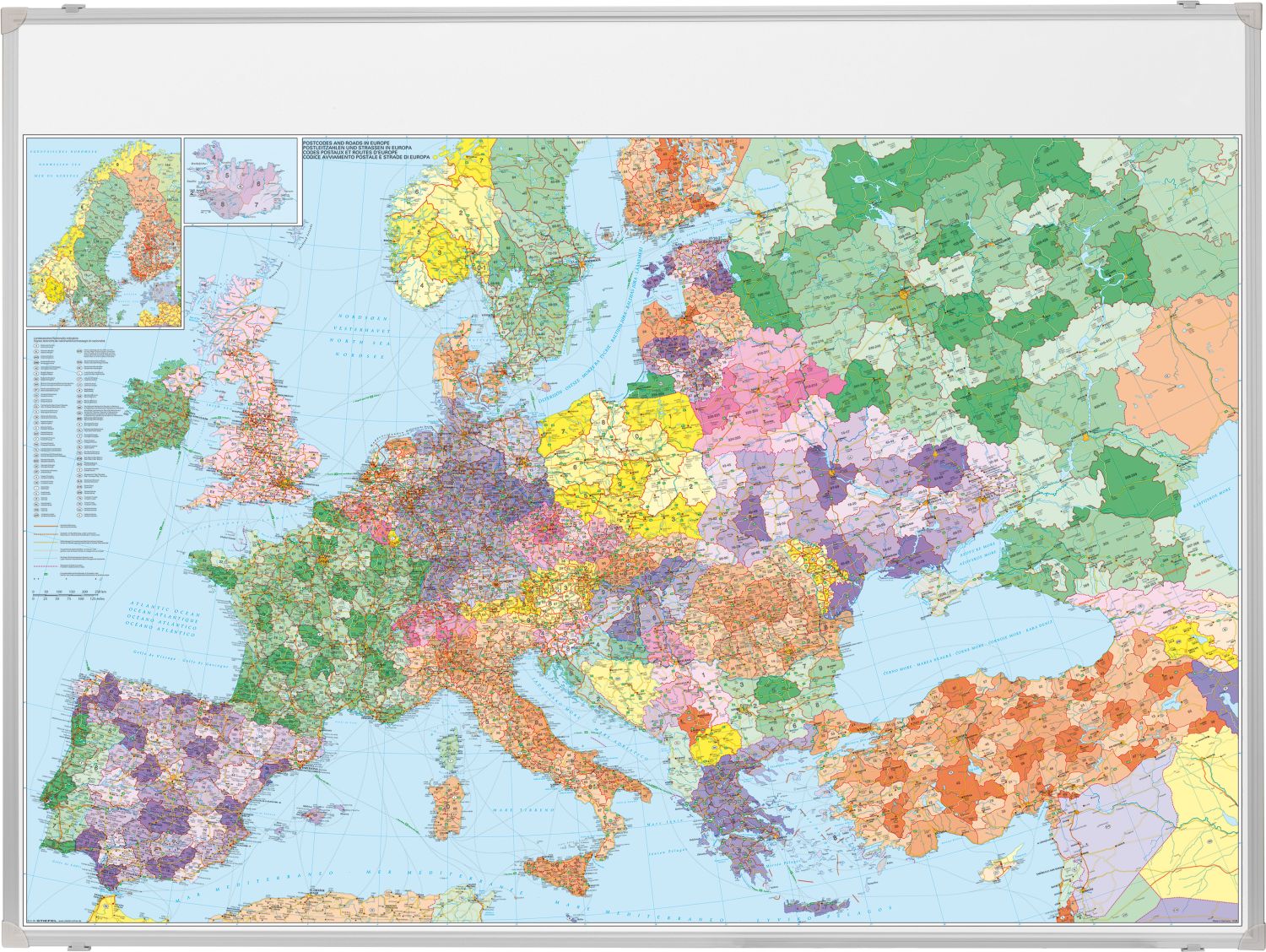 Kartentafel Europa - 138 x 98 cm, magnethaftend