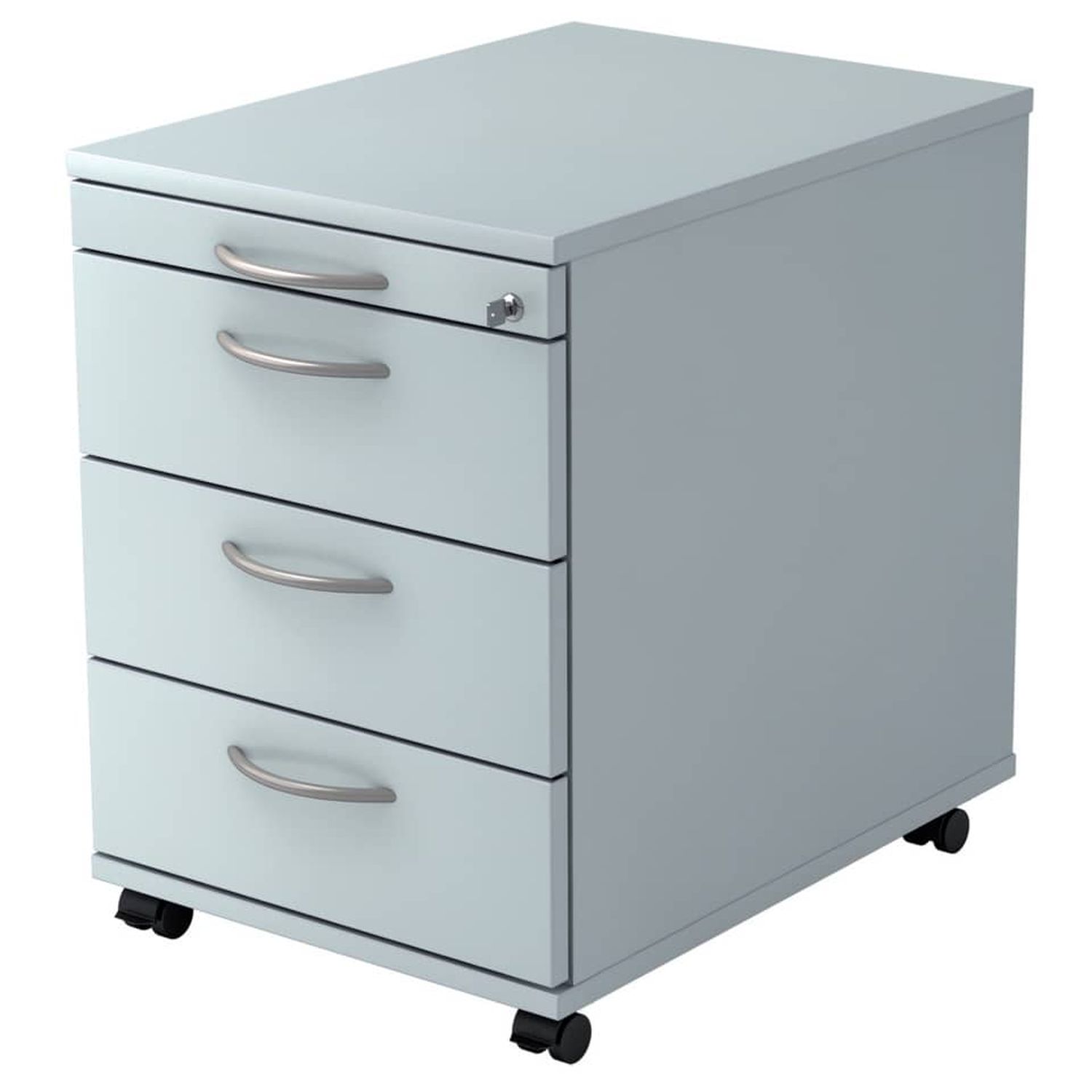 Rollcontainer - 42,8 x 59 x 58 cm, 3 Schübe, Bogengriff, Grau, mit Montageservice Rollcontainer - 42,8 x 59 x 58 cm, 3 Schübe, Bogengriff, Grau, mit Montageservice