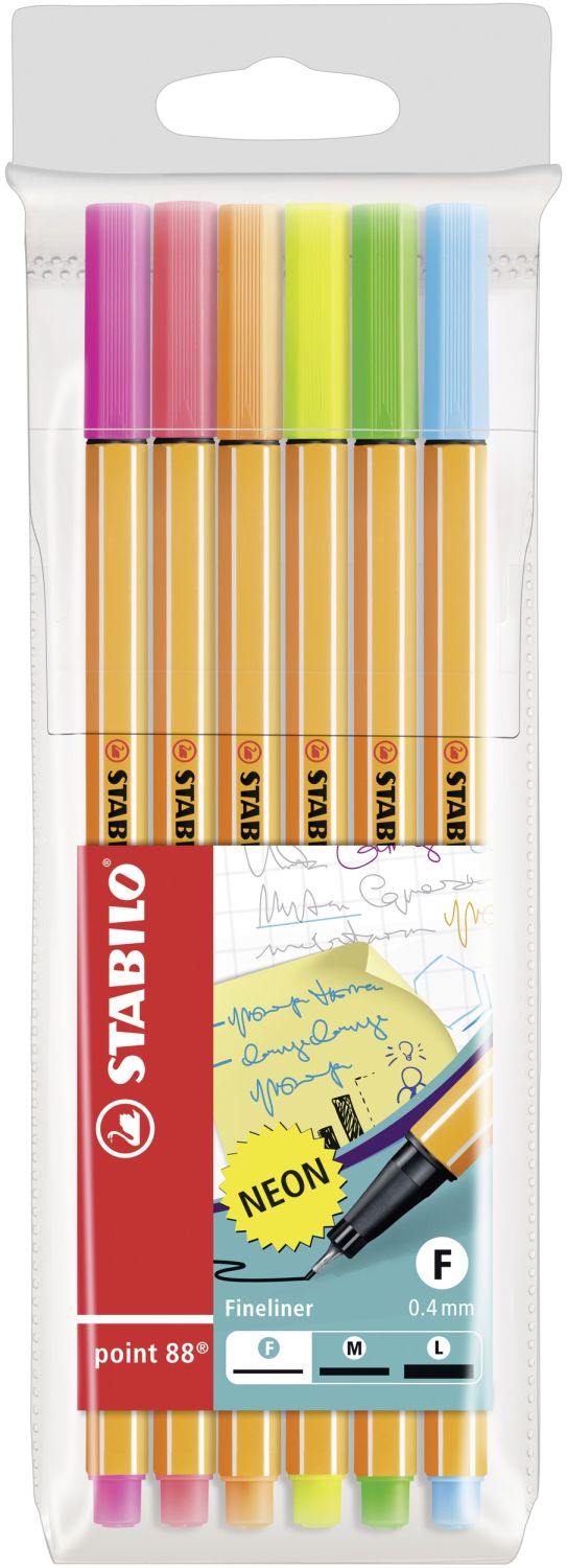 Fineliner - point 88 - 6er Pack - Neonfarben Fineliner - point 88 - 6er Pack - Neonfarben
