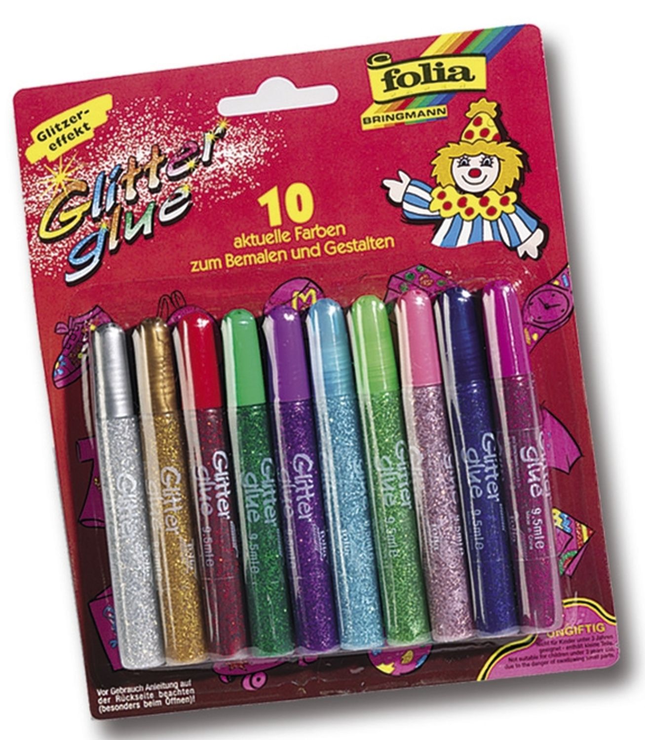 Glitterglue - 10 Metallic-Farben sortiert, 10 Stück à 9,5 ml Glitterglue - 10 Metallic-Farben sortiert, 10 Stück à 9,5 ml