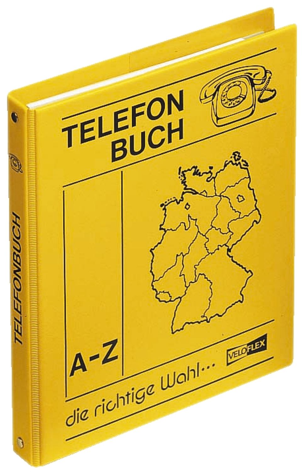 Telefonringbuch - A5, gelb, inkl. Einlagen und 12-teiliges Register A-Z Telefonringbuch - A5, gelb, inkl. Einlagen und 12-teiliges Register A-Z