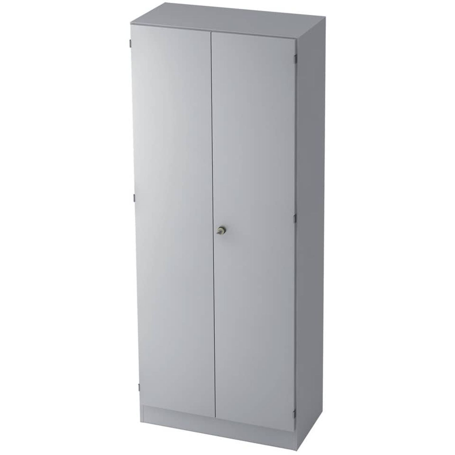 Garderobenschrank - 80 x 200,4 x 42 cm, Konstruktionsboden/Kleiderstange/Sockelblende, Grau/Grau, mit Montageservice