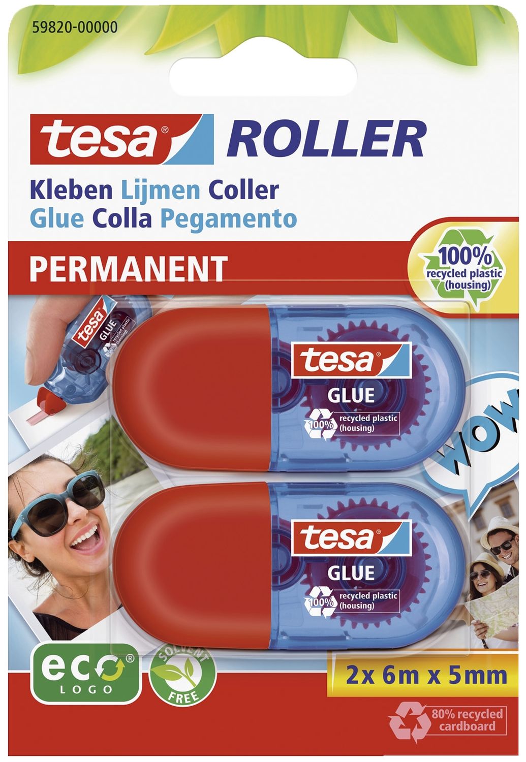 Kleberoller Mini Einweg - permanent, 6 m x 5 mm, 2er Pack Kleberoller Mini Einweg - permanent, 6 m x 5 mm, 2er Pack