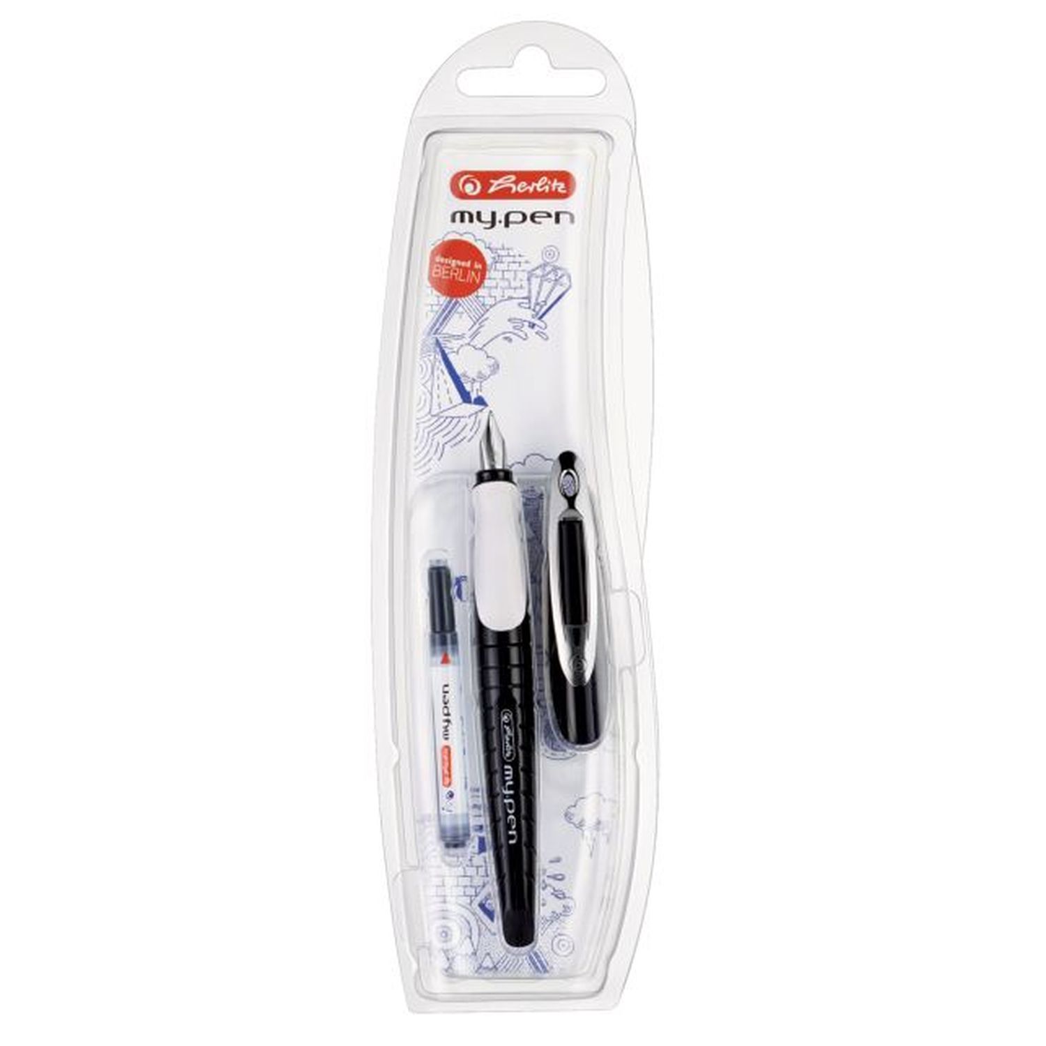 Füllhalter my.pen - M-Feder, schwarz/weiß