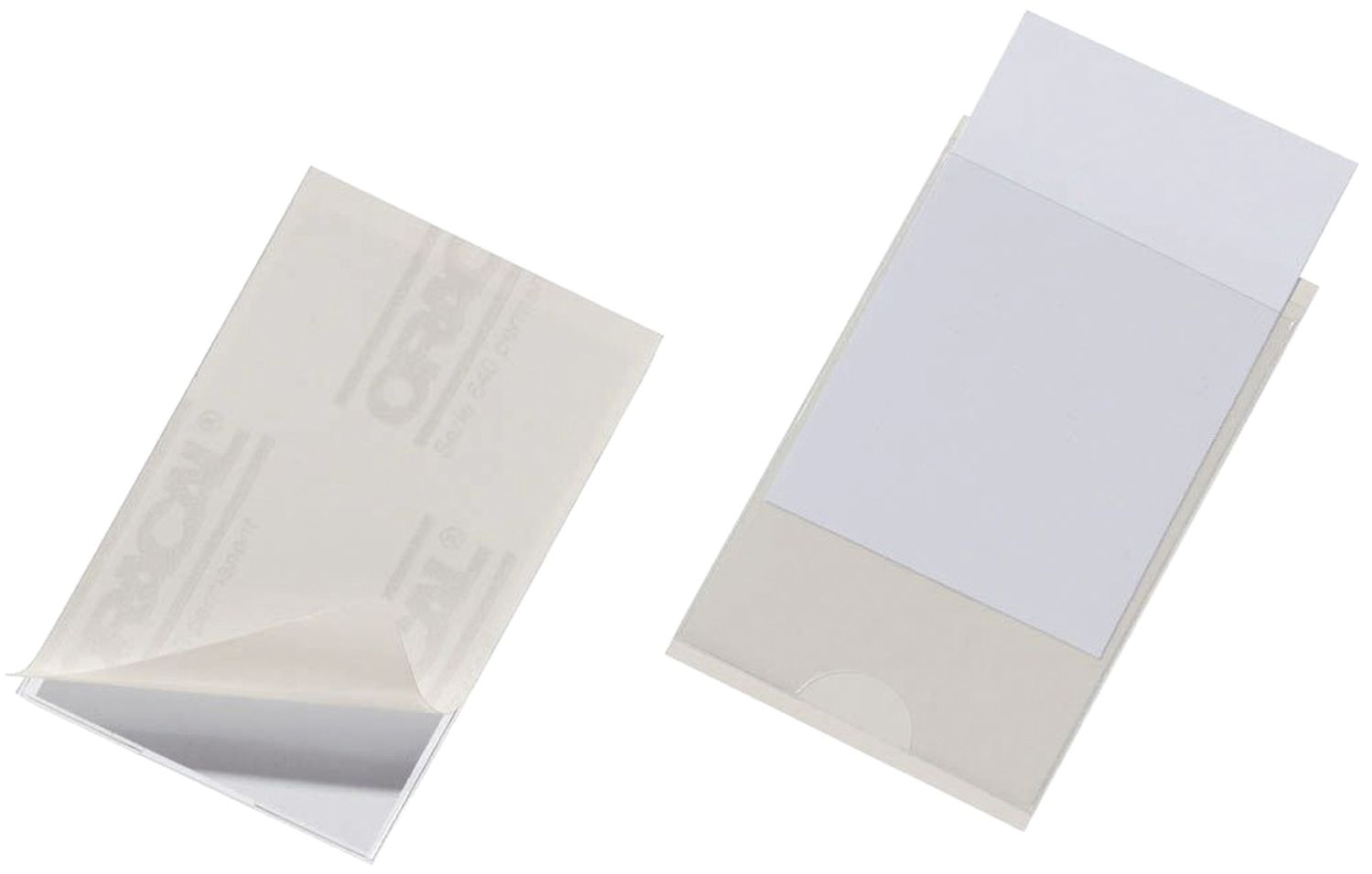 Selbstklebetasche POCKETFIX® - 57x90 mm, seitlich offen, transparent, 100 Stück Selbstklebetasche POCKETFIX® - 57x90 mm, seitlich offen, transparent, 100 Stück