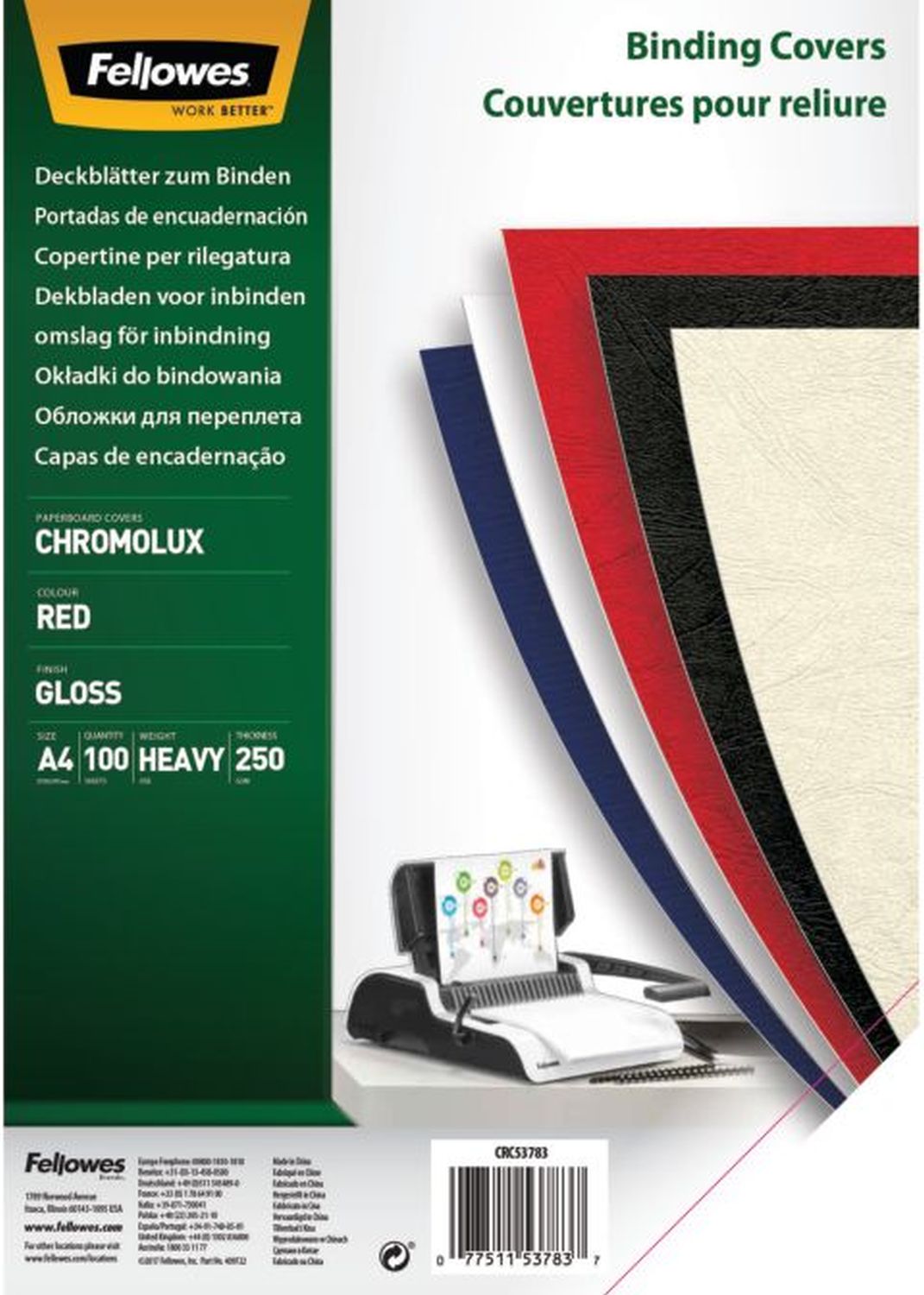 Deckblätter Chromolux - A4 Deckblätter, rot, 100 Stück Deckblätter Chromolux - A4 Deckblätter, rot, 100 Stück
