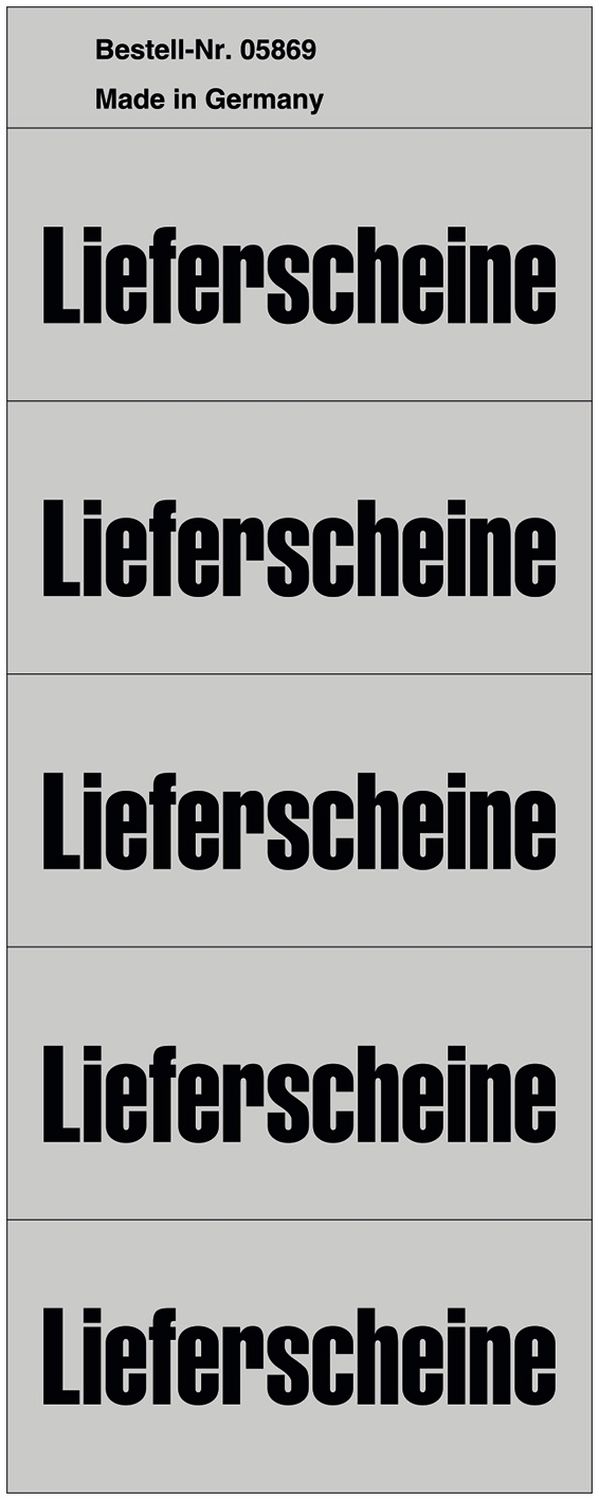 Inhaltsschilder Lieferscheine - Beutel mit 100 Stück, grau Inhaltsschilder Lieferscheine - Beutel mit 100 Stück, grau