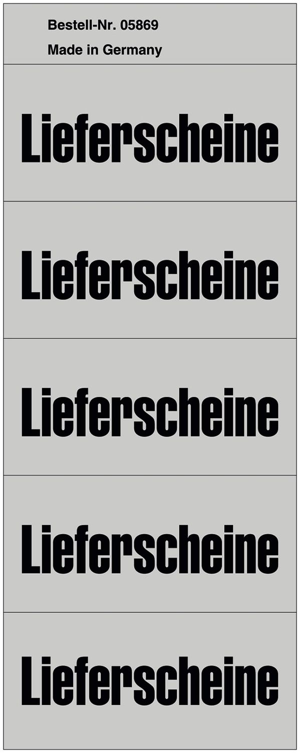 Inhaltsschilder Lieferscheine - Beutel mit 100 Stück, grau