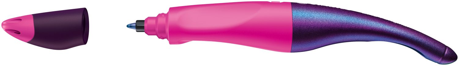 Ergonomischer Tintenroller für Rechtshänder - EASYoriginal Holograph Edition in magenta -  Einzelstift - Schreibfarbe blau (löschbar) - inklusive Patrone