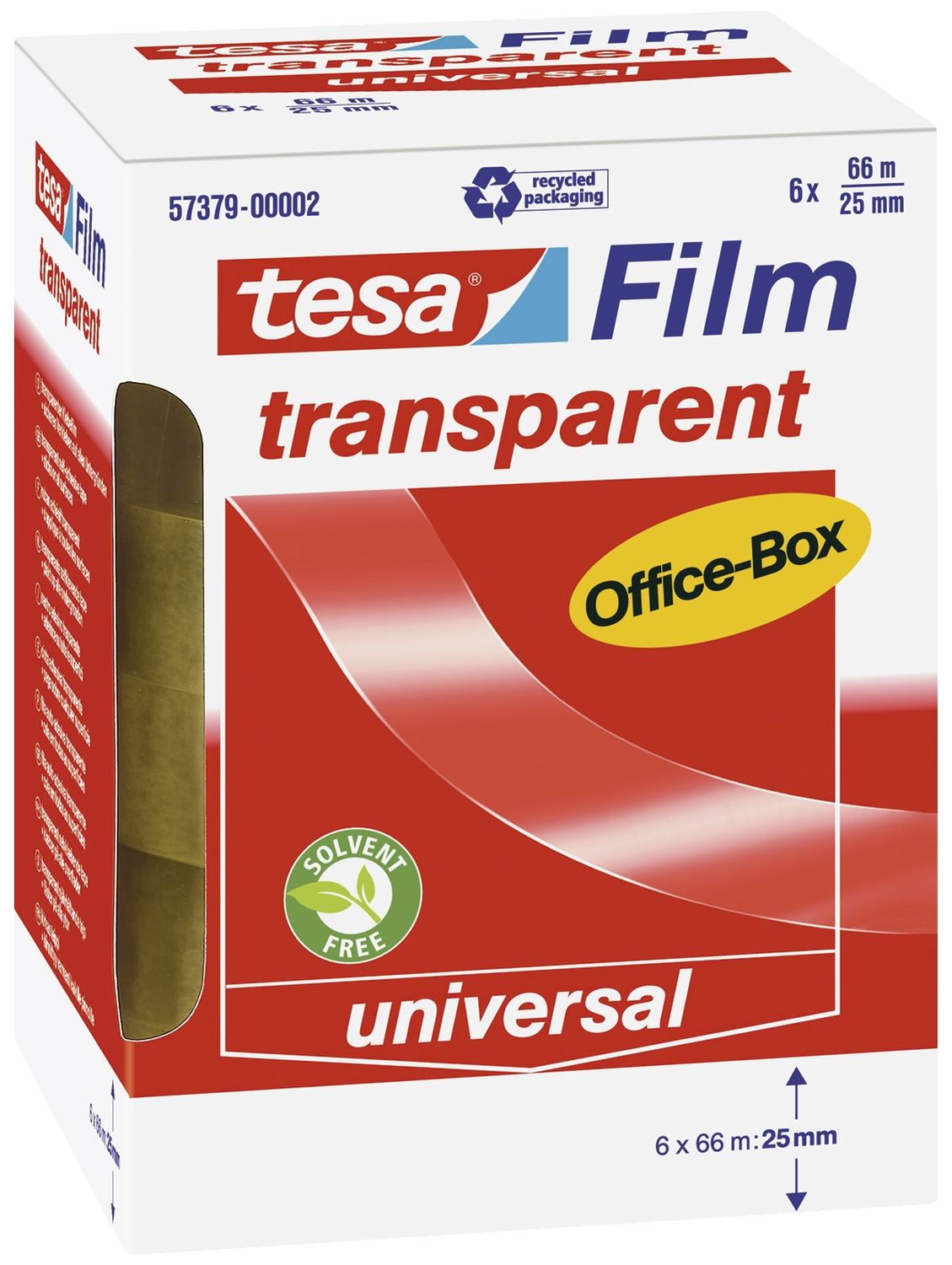 Klebefilm Office Box - transparent, 25 mm x 66 m, 6 Rollen