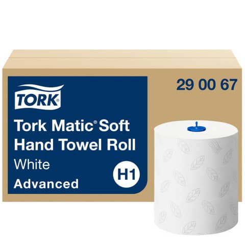 Handtuchrolle Tork Matic Soft 290067, für System H1, 2-lagig, 210 mm x 150 m, weiß, 2-lagig, 6 Rollen