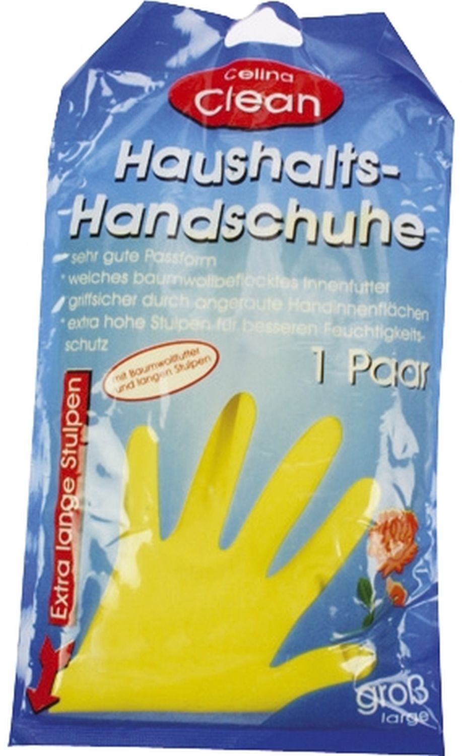 Gummihandschuhe Clean 60568 aus Latex, Größe L, 1 Paar, farbig sortiert