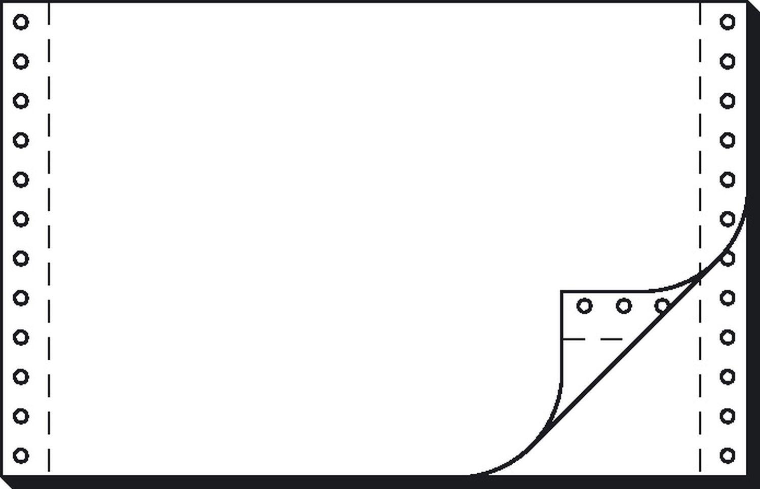 Endlospapier Sigel 36242, 2-fach, 6"x240 mm (A5 quer), SD, längsperforiert, 2000 Sätze