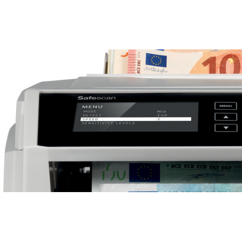 Geldscheinzähler Safescan 2465-S, 11-0540, Falschgelderkennung und Wertzähler, 1.000 Noten je Minute