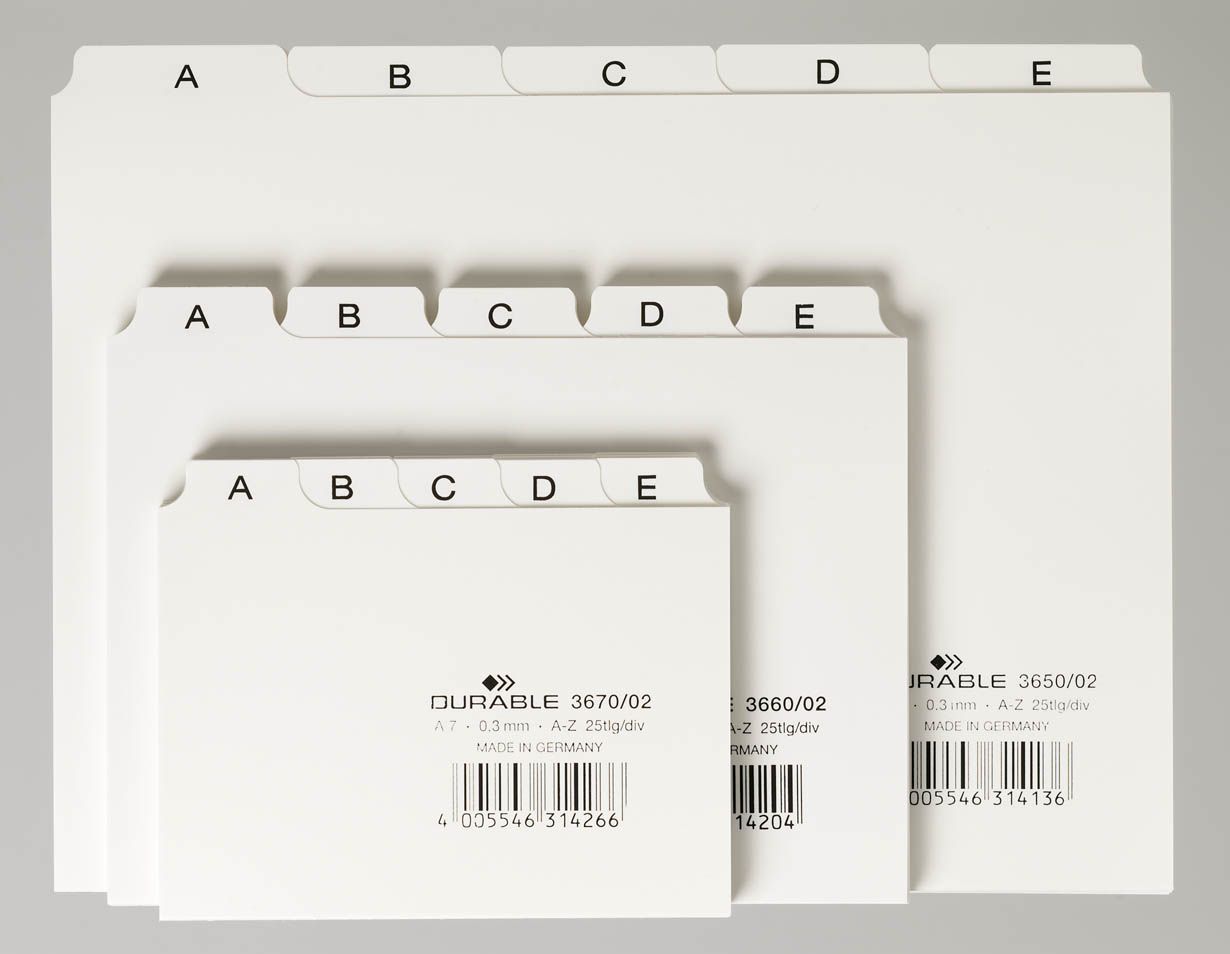 Leitregister A-Z - DIN A5 quer, weiß Leitregister A-Z - DIN A5 quer, weiß