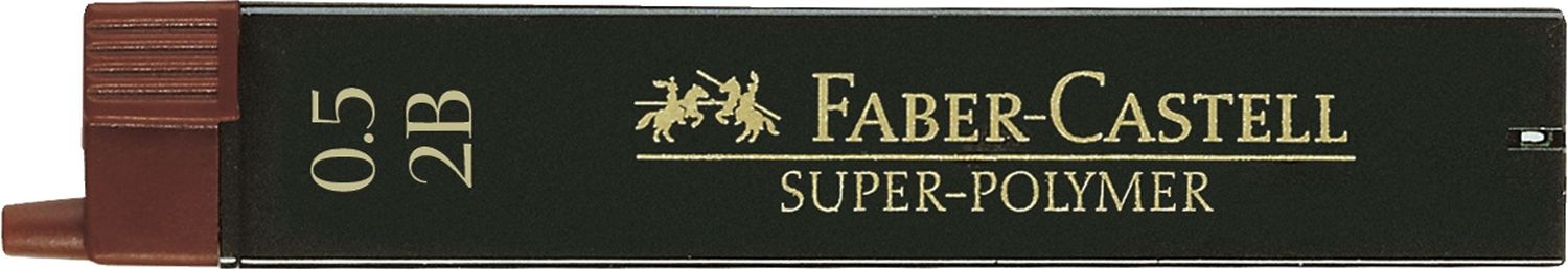 Feinmine SUPER POLYMER - 0,5 mm, 2B, tiefschwarz, 12 Minen Feinmine SUPER POLYMER - 0,5 mm, 2B, tiefschwarz, 12 Minen