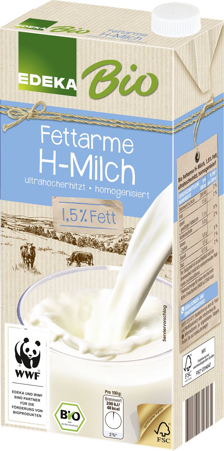 H-Milch Bio - 1,5% fettarm 12x 1 Liter H-Milch Bio - 1,5% fettarm 12x 1 Liter