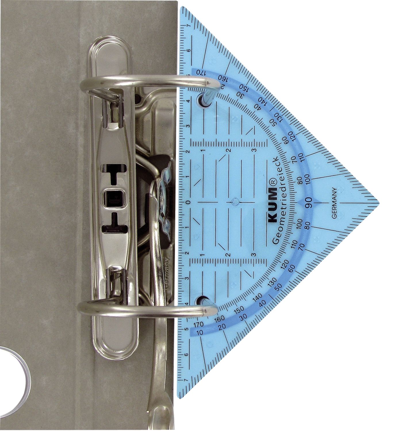 Geodreieck - 16 cm, 4fach-Lochung, sortiert Geodreieck - 16 cm, 4fach-Lochung, sortiert
