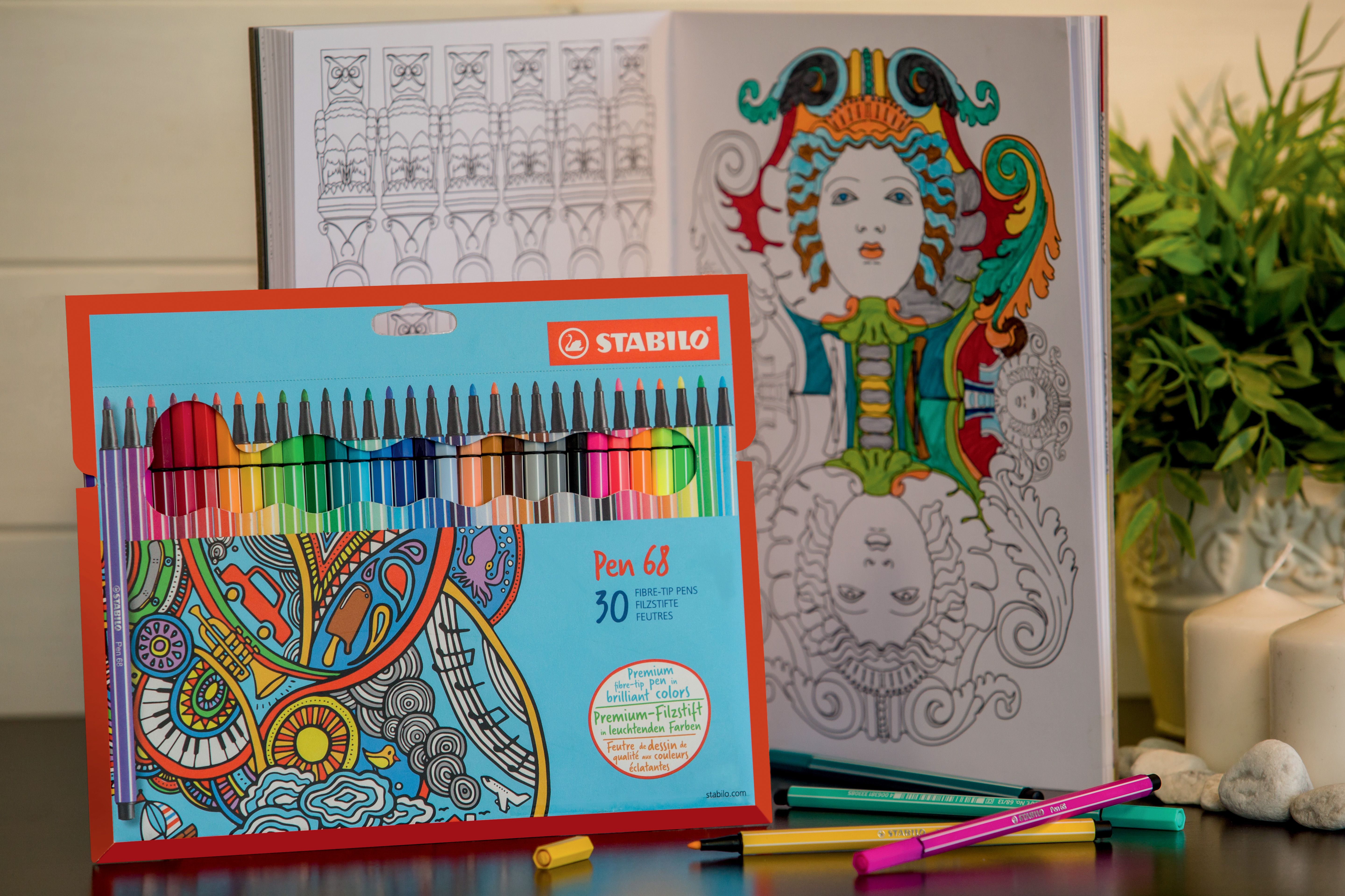 Premium-Filzstift - Pen 68 - 30er Pack - mit 30 verschiedenen Farben Premium-Filzstift - Pen 68 - 30er Pack - mit 30 verschiedenen Farben