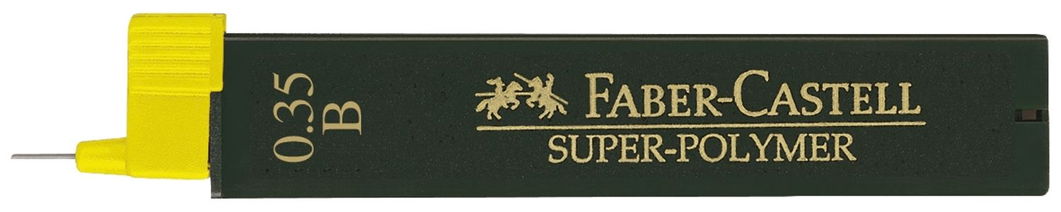 Feinmine SUPER-POLYMER - 0,35 mm, B, tiefschwarz, 12 Minen